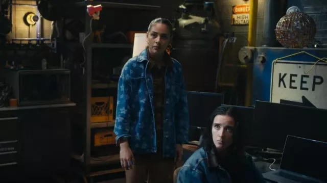 New Look Daisy Print Denim Jacket In Mid Blue Wash worn by Rachel Caldwell (Sage Linder) as seen in Harlan Coben's Shelter (S01E07)