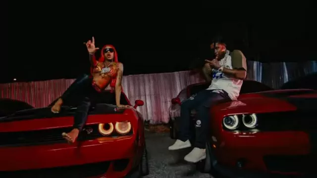 Dior Patent Cream Low-Top 'B27' Sneakers worn by Lil Durk in Hellcats SRTs  (Official Video) by Sexyy Red