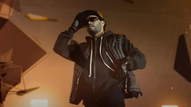 Rick Owens Black Rick Sunglasses worn by The Weeknd in Another One of Me [Official Music Video] by Diddy ft. The Weeknd, 21 Savage, French Montana
