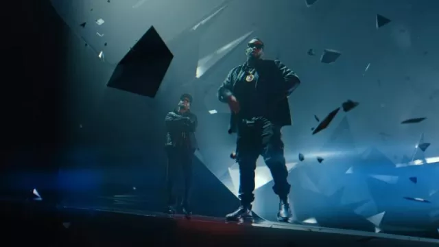 Rick Owens Black Performa Sunglasses worn by Sean Combs in Another One of Me [Official Music Video] by Diddy ft. The Weeknd, 21 Savage, French Montana