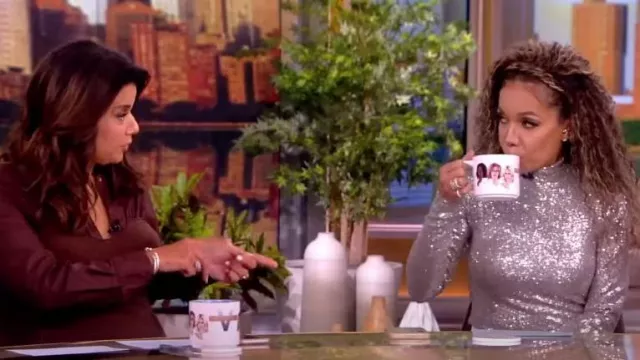 Ralph Lauren Sequin Turtleneck Top worn by Sunny Hostin as seen in The View on September 15, 2023