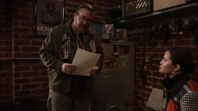 Théorie Amos Suede Veste de camionneur portée par Howard Morris (Michael Cyril Creighton) comme on le voit dans Only Murders in the Building (S03E08)