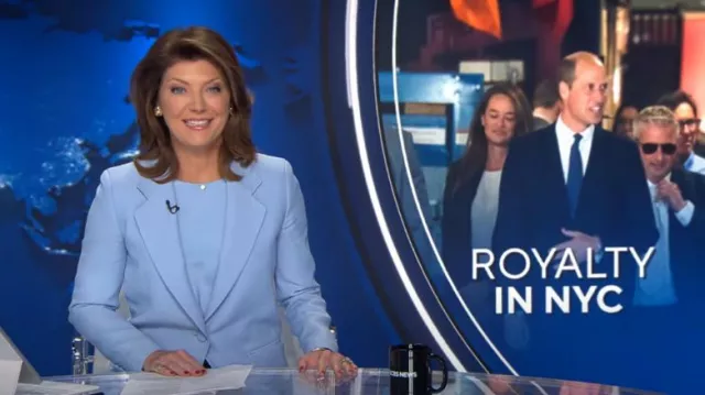 Lafayette 148 New York One-Button Wool & Silk Blazer usado por Norah O'Donnell como se ve en CBS Evening News el 19 de septiembre de 2023