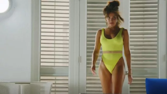 Asos Faded Fluro Yellow Crinkle Contrast Swimsuit worn by Brynn Whitfield as seen in The Real Housewives of New York City (S14E10)