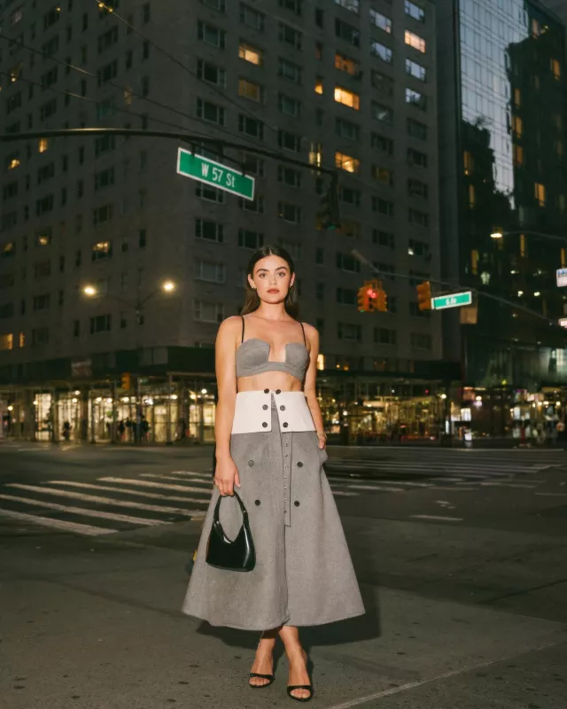 Paris Texas Lidia Heeled Sandals worn by Lucy Hale at Fossil Group: Made for This Collection Launch Event on September 6, 2023