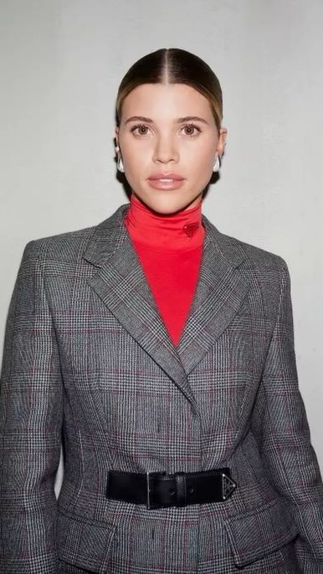 Prada Technical Jersey Turtleneck worn by Sofia Richie at Prada Show on September 21, 2023