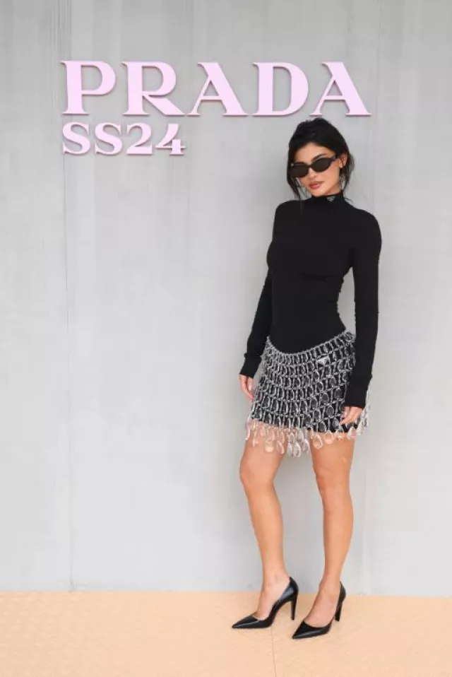 Prada Symbole Sunglasses worn by Kylie Jenner at Prada Show on September 21, 2023
