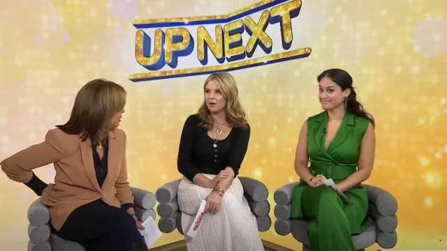 Zara Belted Satin Vest worn by Donna Farizan as seen in Today with Hoda & Jenna on September 22, 2023