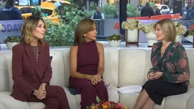 Veronica Beard Miller Dickey Blazer in Burnt Sienna worn by Savannah Guthrie as seen in Today on  September 26, 2023