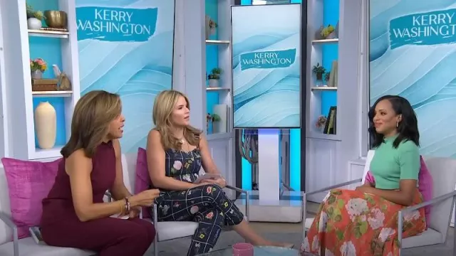 Tuckernuck Ashford Pant in Navy Fresh Buds worn by Jenna Bush Hager as seen in Today with Hoda & Jenna on September 26, 2023