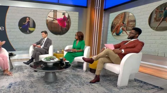 A.L.C. Adrian Dress in Clover worn by Gayle King as seen in CBS Mornings on September 26, 2023