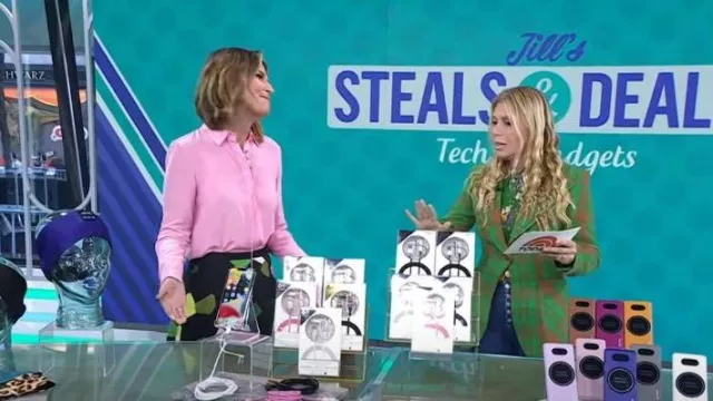 Akris Punto Kaleidoscope Midi-Skirt in Black Multi worn by Savannah Guthrie as seen in Today on September 27, 2023