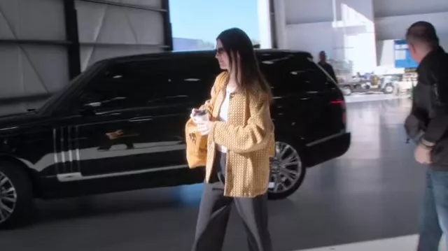 Bode Checker Jacquard Louie Shirt worn by Kendall Jenner as seen in The Kardashians (S04E01)