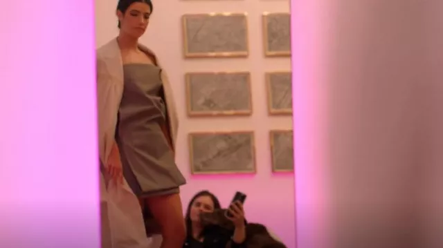 Prada Single-breasted Nylonette And Panama Cotton Coat worn by Charli D'Amelio as seen in The D'Amelio Show (S03E03)