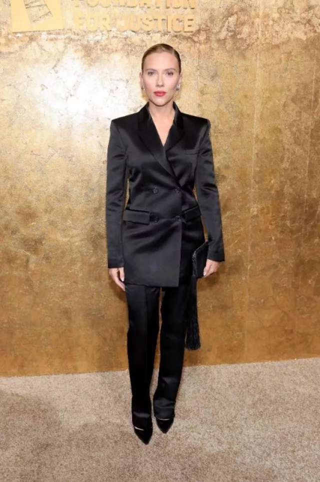 Veronica De Piante Giulia Jacket worn by Scarlett Johansson at Clooney Foundation for Justice Albie Awards on September 28, 2023