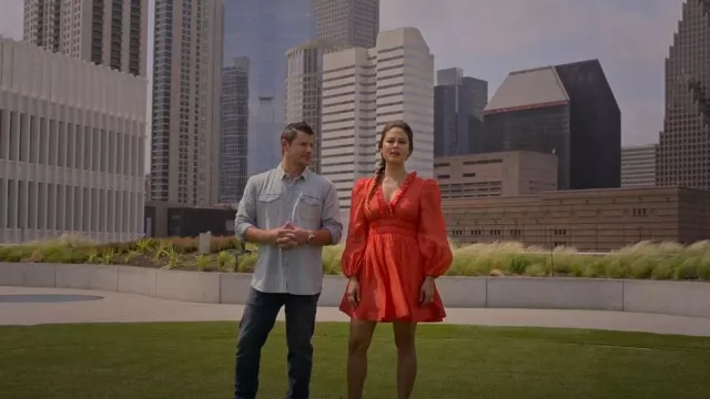 Minirobe Zimmermann Prima Ruffle V-Neck portée par Vanessa Minnillo vue dans Love Is Blind (S05E06)