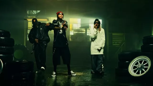 Balenciaga Black & Rainbow Crest Soccer Jersey worn by Tyga in Brand New by Tyga, YG, Lil Wayne (Official Video)