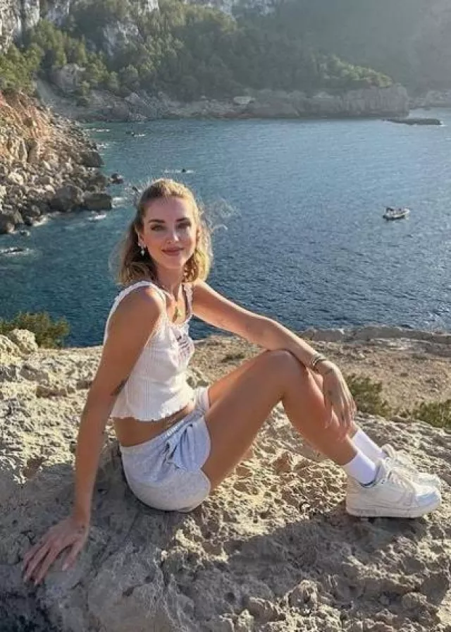 O-Mighty Talk Therapist Pointelle Top worn by Chiara Ferragni on her Instagram Post on August 12, 2023