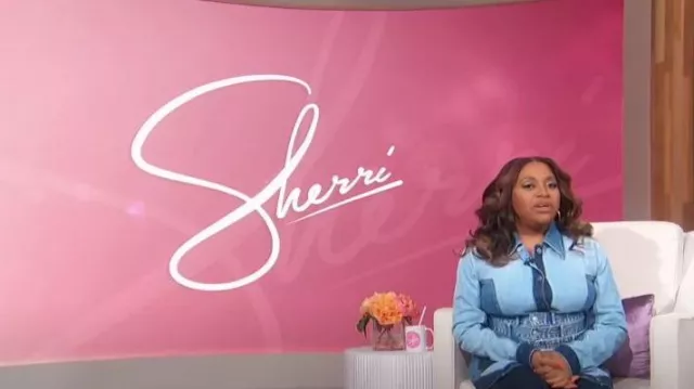 Dodo Bar Or Joplin Color-block Denim Shirt worn by Sherri Shepherd as seen in Sherri on  September 29, 2023
