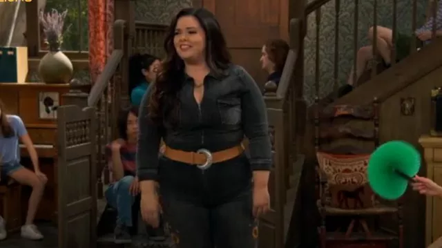 Driftwood Farrah Embroidered Coverall worn by Lou Hockhauser (Miranda May) as seen in BUNK'D (S07E05)