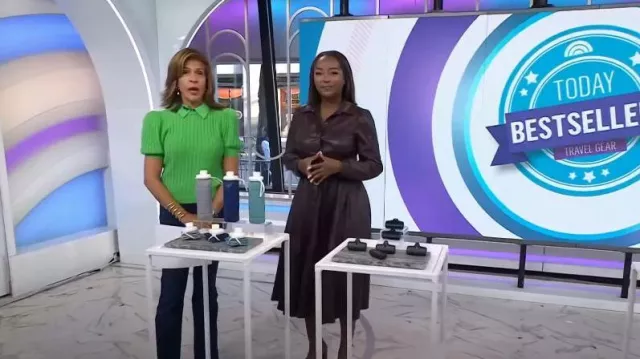 Alice + Olivia Chase Cable-Knit Puff-Sleeve Sweater worn by Hoda Kotb as seen in Today on October 3, 2023