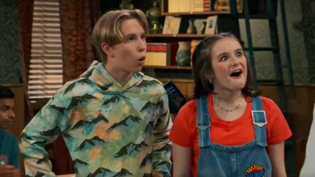 Scotch and Soda Mountain Print Hoodie worn by Jake Jacobs (Luke Busey) as seen in BUNK'D (S07E09)