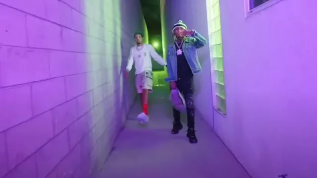 Chrome Hearts White Christmas Dagger Long Sleeve T Shirt worn by G Herbo in Got Da Sack with Lil Gnar [Official Music Video]