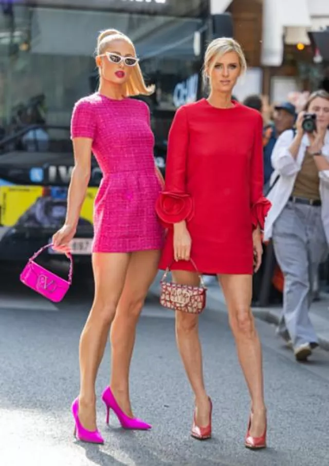 Valentino Rockstud Pumps in Calfskin with Tone-on-Tone Stud worn by Nicky Hilton Rothschild at Valentino Show on October 1, 2023
