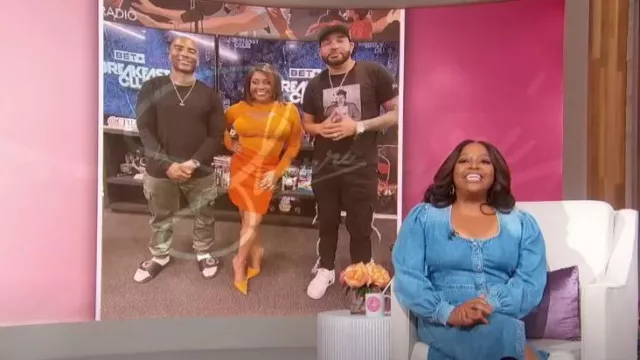 Ganni Denim Midi Dress worn by Sherri Shepherd as seen in Sherri on