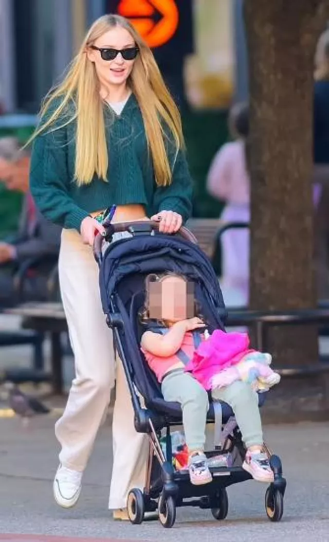 Sunday Best Baby Waffle Pant worn by Sophia Turner in  New York City on October 11, 2023