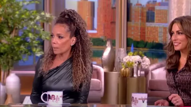 Lapointe Draped Coated-Jersey Midi Dress worn by Sunny Hostin as seen in The View on  October 11, 2023