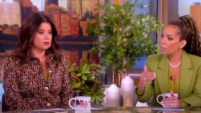 Rosetta Getty Geo Print Button Front Tailored Jacket worn by Ana Navarro as seen in The View on October 13, 2023