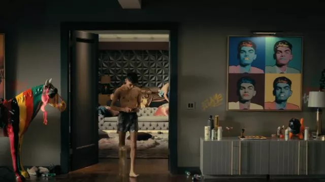Tom Ford Silk-Rich Camouflage Boxer Shorts worn by Perry Usher (Sauriyan Sapkota) as seen in The Fall of the House of Usher (S01E02)