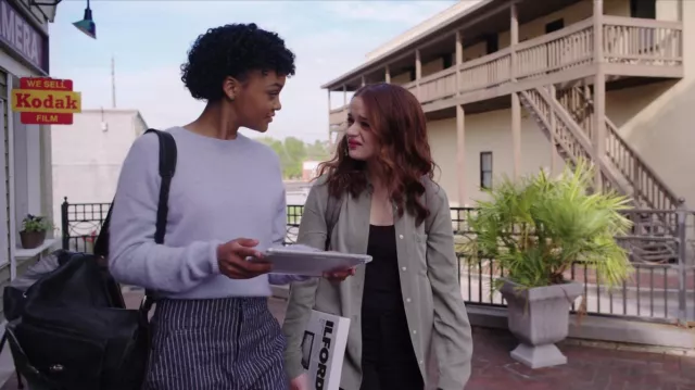 Lilac sweater worn by Shannon (Celeste O'Connor) as seen in The In Between movie