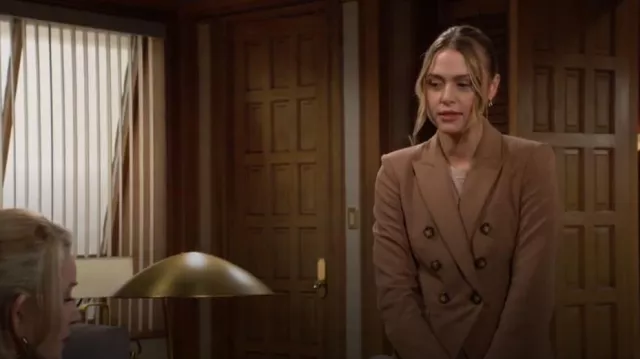Veronica Beard Miller Jacket in Acorn worn by  Claire Grace(Hayley Erin) as seen in The Young and the Restless on October 12, 2023