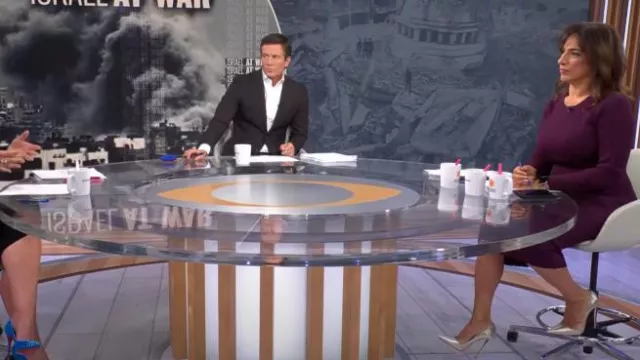 Jason Wu Collective Sweater Sheath Dress usado por Michelle Miller como se ve en CBS Mornings el 15 de octubre de 2023