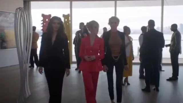Smythe x Jenny Bird Chain Embellished Blazer worn by Laurel Lance (Katie Cassidy) as seen in Arrow (S08E09)