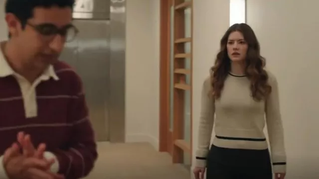 Totême Stripe Edge Wool Knit Sand worn by Phoebe (Molly Kunz) as seen in The Irrational (S01E03)