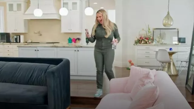 Good American Fit For Success Stretch Denim Zip Jumpsuit worn by Heather Gay as seen in The Real Housewives of Salt Lake City (S04E07)