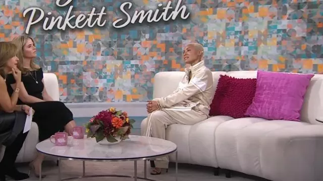 Sergio Tacchini Damarindo Track Jacket In Beige worn by Jada Pinkett Smith as seen in Today with Hoda & Jenna  on October 17, 2023