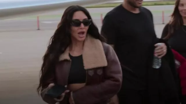 Balenciaga Swift Oval Sunglasses worn by Kim Kardashian as