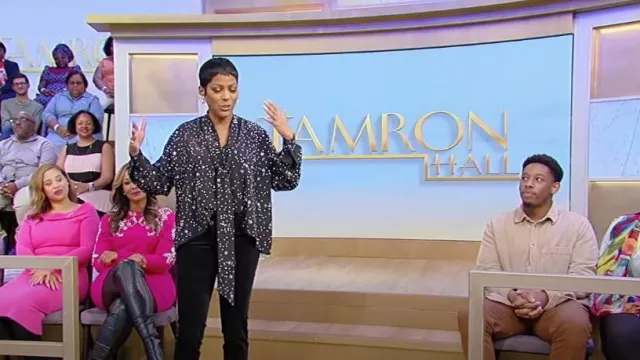 Libertine Longfellow's Light Of Stars Tie-Neck Silk Blouse worn by Tamron Hall as seen in Tamron Hall Show  on  October 19, 2023