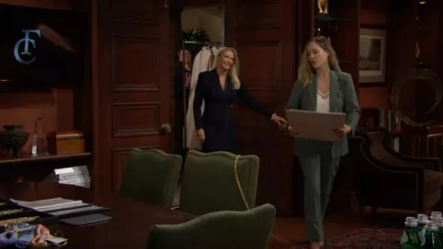 Maje Pil­lette Pants worn by  Hope Logan (Annika Noelle) as seen in The Bold and the Beautiful on October 19, 2023