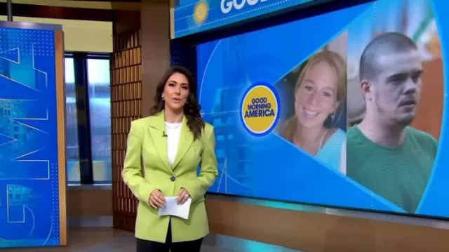 The Attico Wool Gabardine Blazer worn by Erielle Reshef as seen in Good Morning America on October 19, 2023