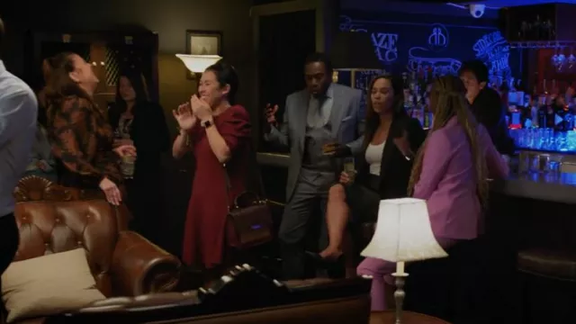 Nanette Lepore Burgundy Vegan Leather Top Carry Color Block Satchel worn by Sherri Kansky (Ruthie Ann Miles) as seen in All Rise (S03E16)