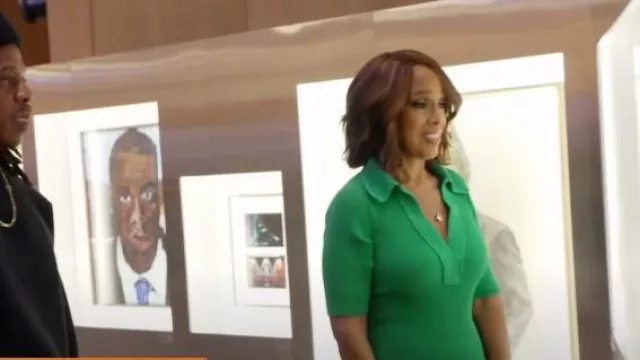 A.L.C. Adrian Dress In Clover worn by Gayle King as seen in CBS Mornings on October 24, 2023