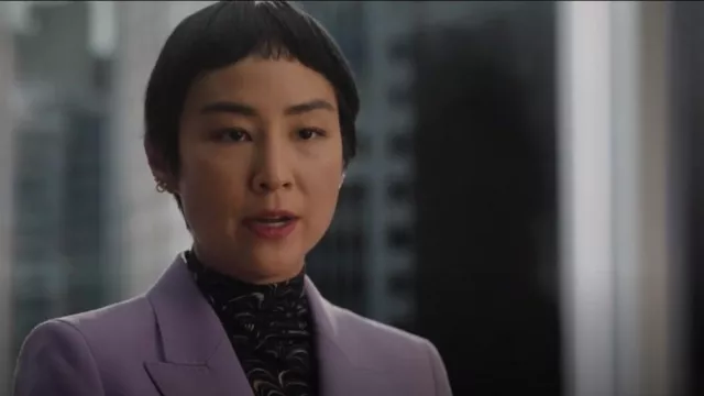 Ulla Johnson Aurelia - Top à col roulé en jersey stretch imprimé porté par Stella Bak (Greta Lee) dans The Morning Show (S03E08)