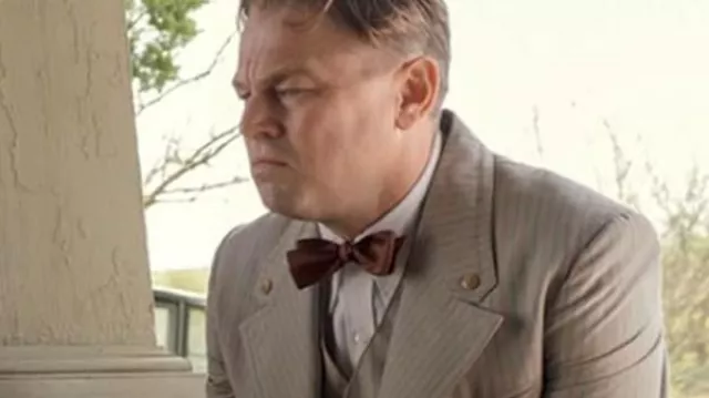 Grey Suit worn by Ernest Burkhart (Leonardo DiCaprio) in Killers of the Flower Moon movie wardrobe
