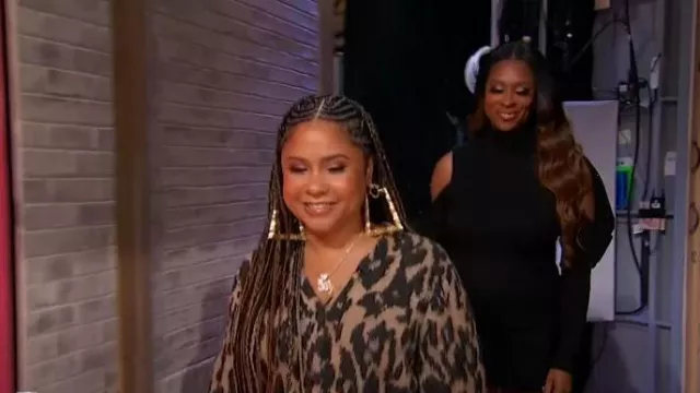 All Saints Wick Anita Cardigan Sweater worn by Angela Yee as seen in Sherri on October 26, 2023