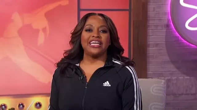 Adidas Prime Green Essentials 3 Stripes Track Jacket worn by Sherri Shepherd as seen in Sherri on  October 26, 2023
